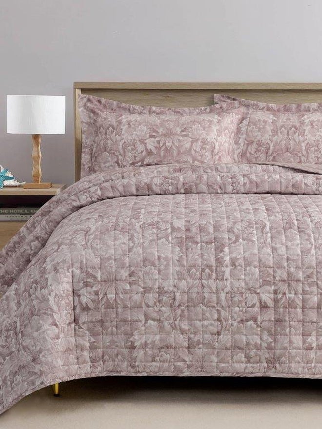 VALENTINI 4-Piece Microfiber Printed Bedspread King Set - Image 3