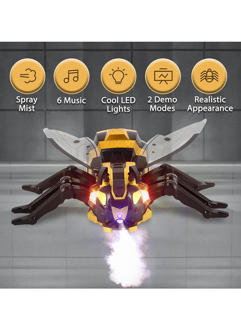 Remote Control Bee Kids Toys - Realistic RC Bee Robot, Robot Toys for Kids with Music, LED Light, Toys for 3 4 5 6 7 8 9 10 11 12+ Year Old  - Image 4