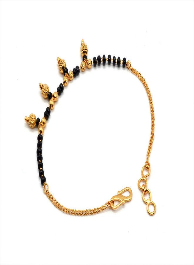 JHB Yellow Gold Plated Non-Precious Metal Brass Mangalsutra Bangle Style Hand Bracelet for Women - Image 1