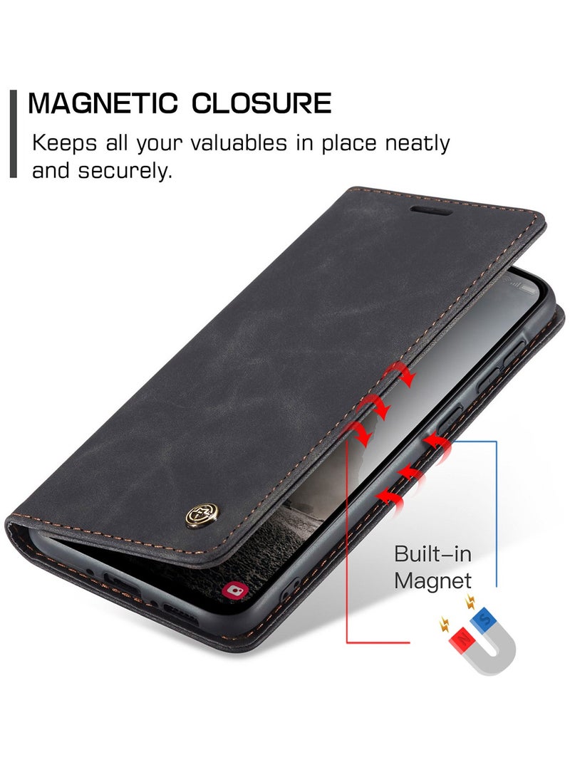 CaseMe For Samsung Galaxy A56 Cover, Soft PU Leather Shockproof Mobile Phone Wallet Case, Full Body Protective Flip Cover Magnetic Adsorption Back Cover - Image 3