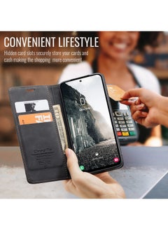 CaseMe For Samsung Galaxy A56 Cover, Soft PU Leather Shockproof Mobile Phone Wallet Case, Full Body Protective Flip Cover Magnetic Adsorption Back Cover  - Image 4