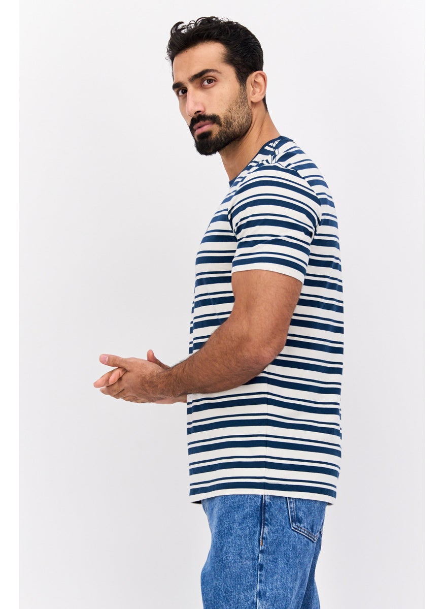 Men Crew Neck Short Sleeves Stripe T-Shirt, Teal Green - pzsku/ZA412BF47F89EF1FF18A7Z/45/_/1739801673/981b4329-e9bc-4cd4-afa7-46b2ae918fd3