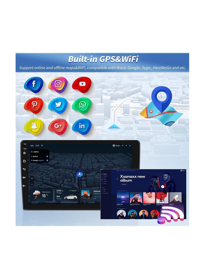 SHEZA STAR Android Car Stereo for NISSAN X-Trail, Qashqai, Rogue 2014 2015 2016 2017 2018 4GB RAM 64GB ROM 10 Inch Support Apple Carplay, MirrorLink WiFi BT, IPS Touch Screen with AHD Camera Included - Image 4