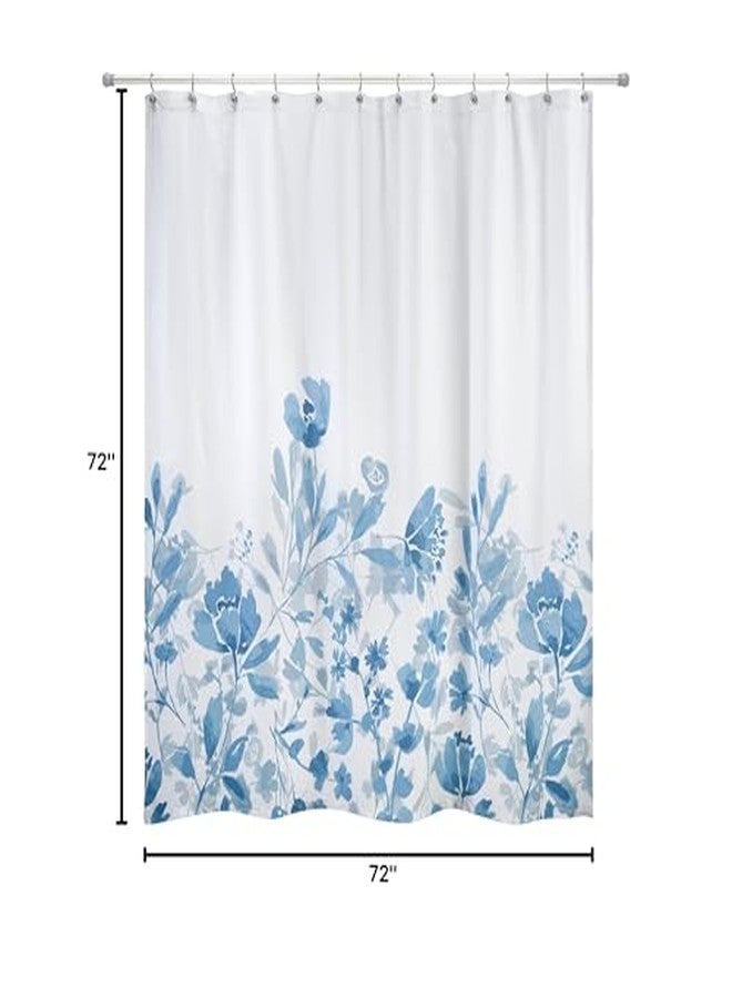 IZOD - Shower Curtain, Twill Fabric Curtain, Floral Bathroom Decor, Dorm Room Essentials (Mystic Blue, 72") - Image 4