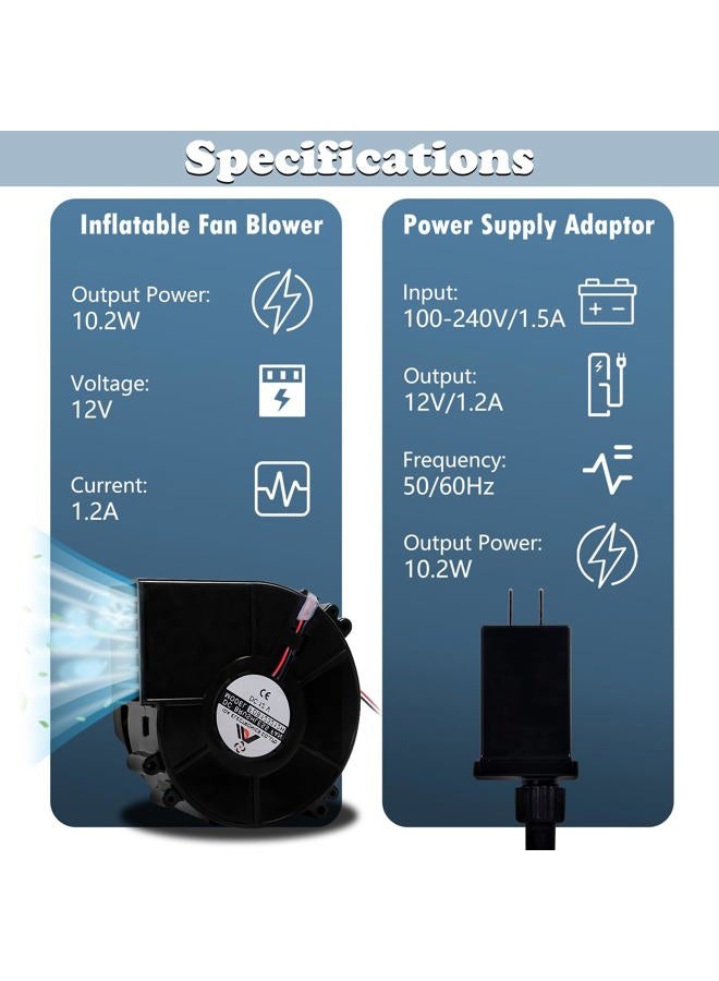 YUNVI Replacement Fan Blower 12V 1.2 A Mini Blow Air Blower DC Blower Adapter Christmas Holiday Inflatables Fan Blower Blower for Air Blowing Mold Suitable for Etiquette Activities Puppets Inflatable Toys - Image 4