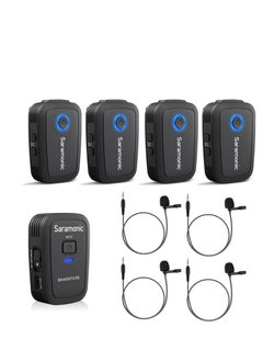 Saramonic Blink500 T4 2.4G 4-Channel Wireless Lavalier Microphone System for DSLR Camera, Wireless Lapel 4 Transmitters & One Receiver 328ft Range for Camcorder Smartphones Interview Vlog YouTube Video  - Image 1