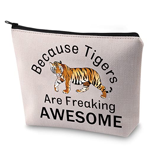 BLUPARK Funny Tigers Makeup Bag Tiger Team Spirit Gift Tigers Are Freaking Awesome Cosmetic Bag for Lovers(Tigers) - Image 1