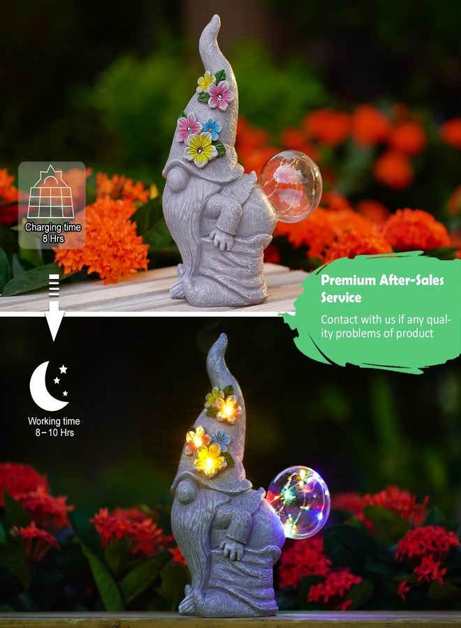 Qeeman Solar Garden Decor Gnome Blow Bubbles: Outdoor Decorations Art Statues for Patio Balcony Yard Lawn Figurine - Christmas Housewarming Birthday Gifts for Mom/Women/Grandma/Wife/Sister - Image 4
