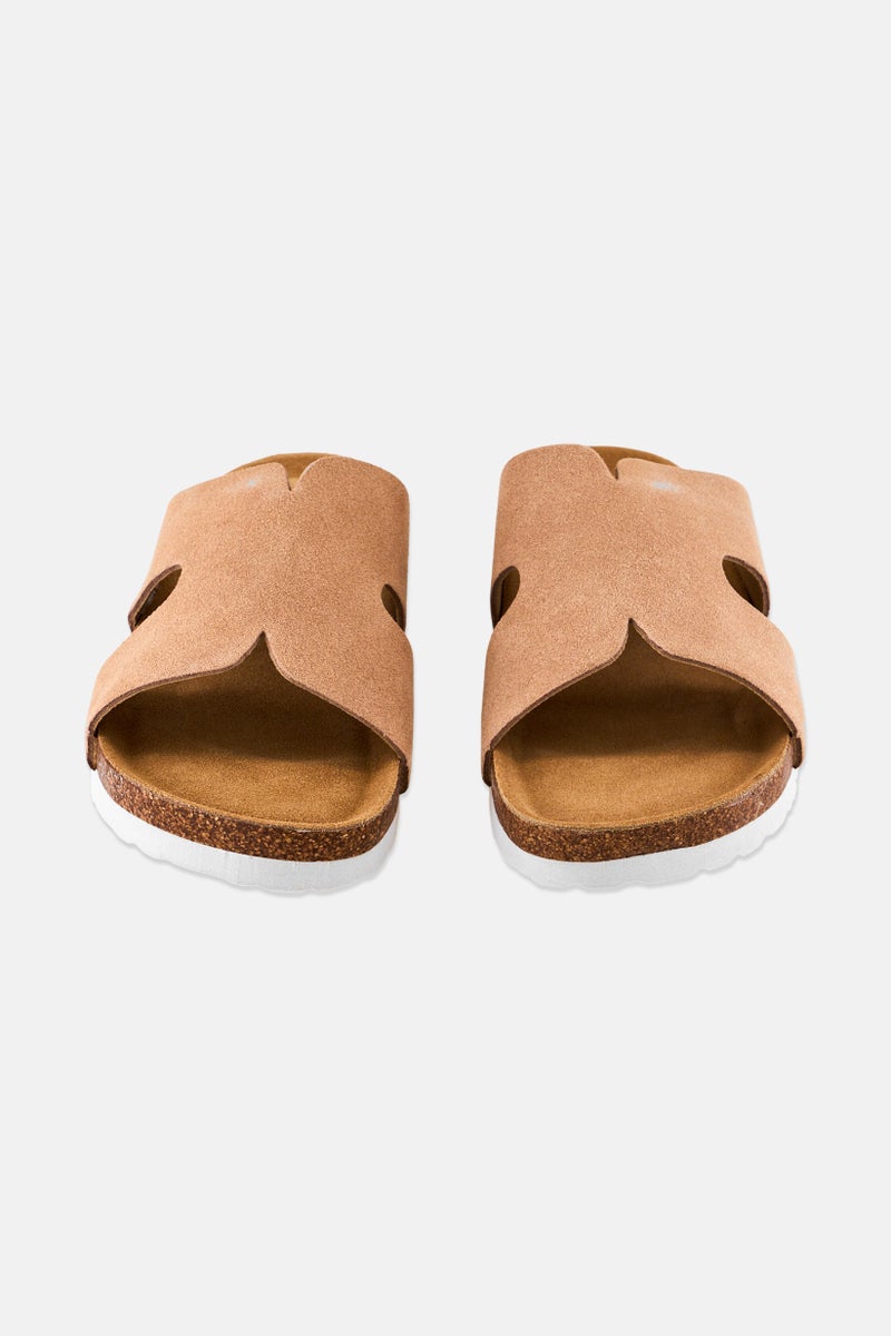 XOXO Women Slip On Cork Slippers, Beige - Image 4