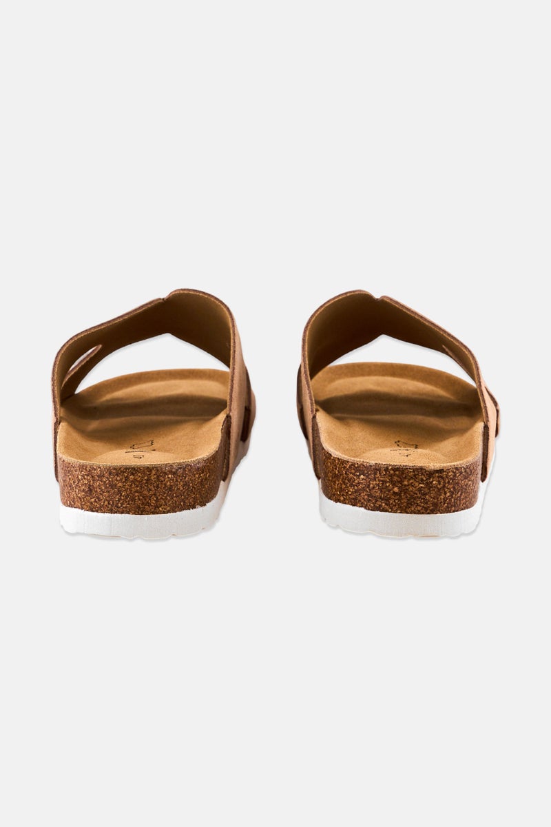 XOXO Women Slip On Cork Slippers, Beige - Image 2