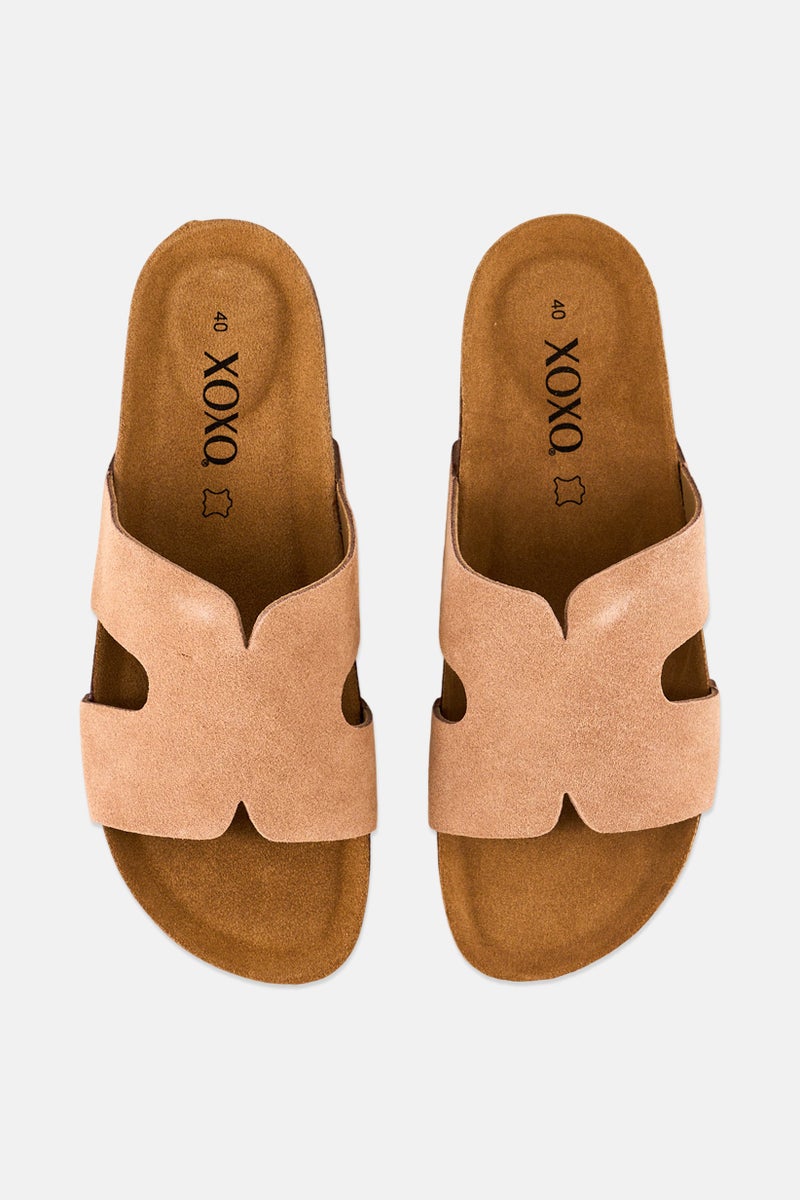 XOXO Women Slip On Cork Slippers, Beige - Image 3