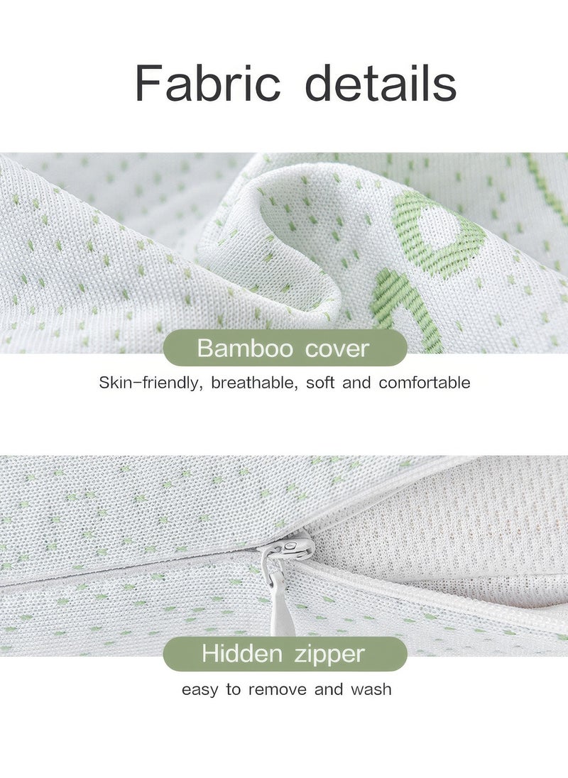 Moon Home and more.. - Pack of 2 Memory Foam Pillow Queen Size Knitted Fabric for Sleeping for Back Stomach, Side Sleepers with Removable Cover with Zipper Size 70x40x14cm - Image 1