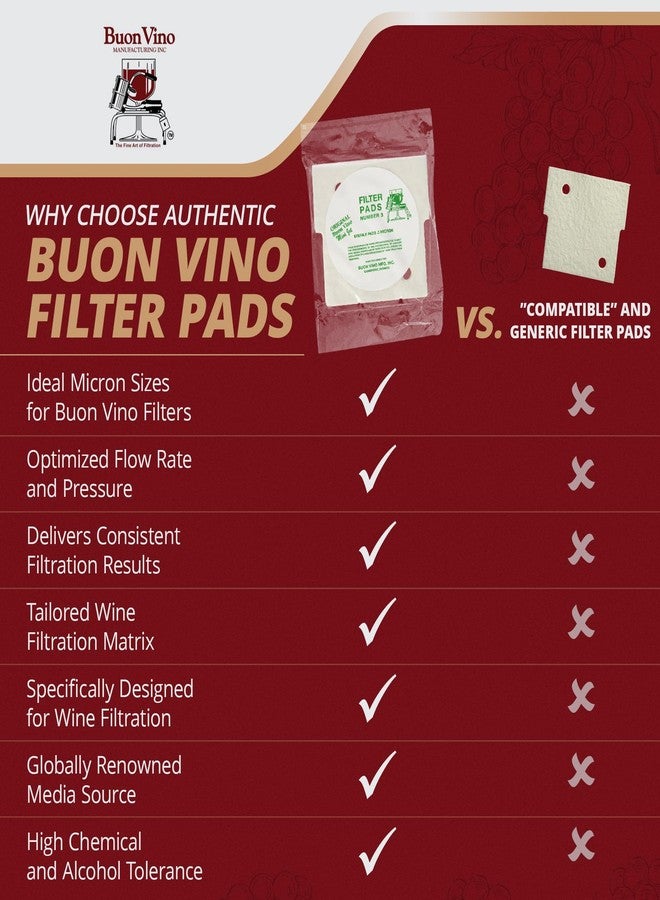 Buon Vino وسادات ترشيح بون فينو ميني جيت (عبوة من 3 قطع) - طقم وسادات لصنع النبيذ - أطقم إزالة الرواسب - لوازم التخمير المنزلي - نظام معدات الترشيح - ملحقات صناعة النبيذ - أجهزة تنقية محمولة - Image 4