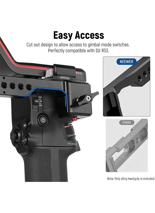 NEEWER Adjustable Sling Handle Grip Compatible with DJI Ronin RS4 RS3 Mini RS 3 Pro RS 2 RSC 2 Gimbal Stabilizer for Low Angle Shot, Max Load 13.2lb, ST49