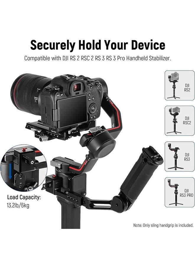 NEEWER Adjustable Sling Handle Grip Compatible with DJI Ronin RS4 RS3 Mini RS 3 Pro RS 2 RSC 2 Gimbal Stabilizer for Low Angle Shot, Max Load 13.2lb, ST49
