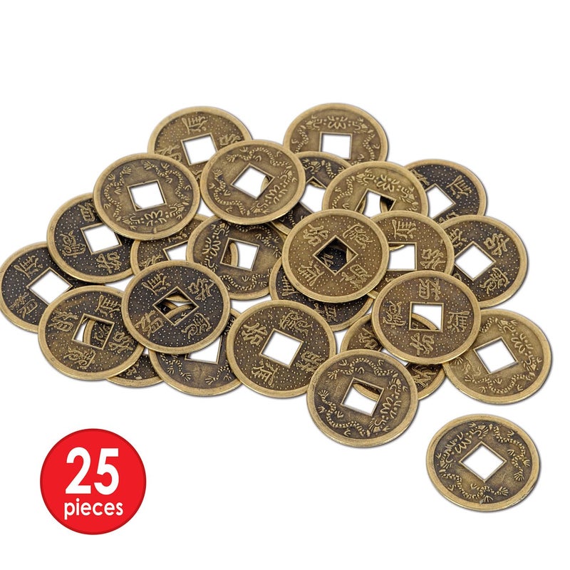 GeoFossils Beistle 57856 Authentic Chinese Good Luck Coins, 1 Inch, 25 Coins in Package - Image 4