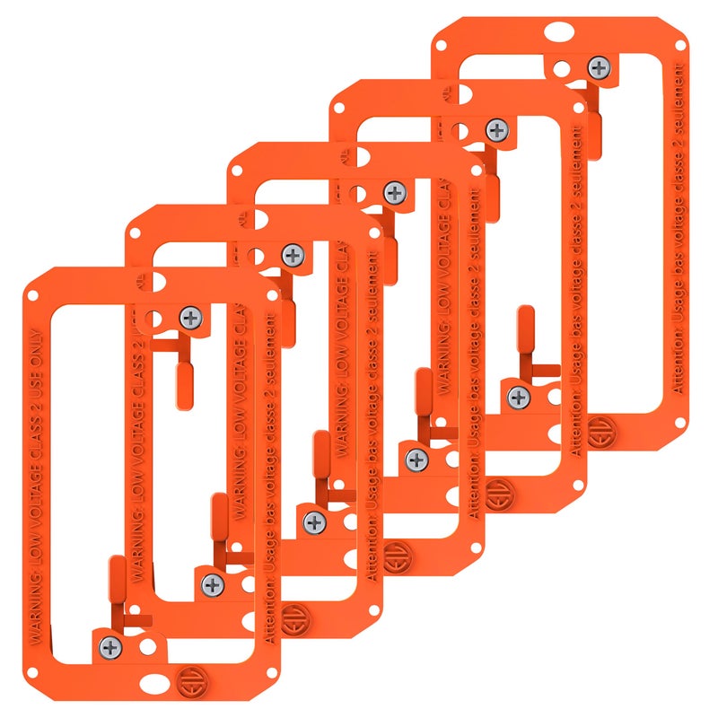 BWP Low Voltage Mounting Bracket 1 Gang 5 Pack for Single Gang Wall Plate Telephone Wires Network Cables HDMI Coaxial Speaker Cables Low Voltage Box Cable Wall Plate Bracket Mud Ring