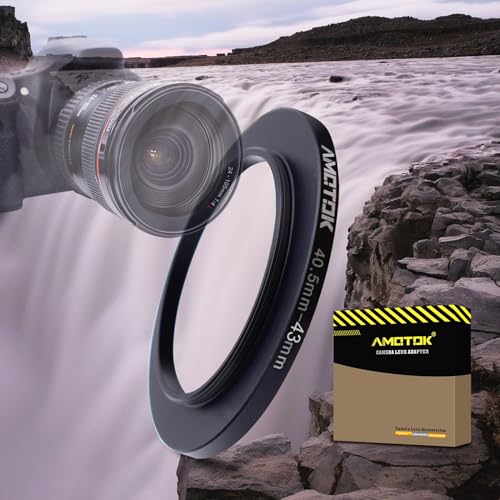 AMOTOK 40.5mm Lens to 43mm Camera Lens Adapter,40.5mm to 43mm Filter Step up Ring Adapter Ring,Compatible All 43mm Filter Accessory.Made from CNC Machined - Image 1