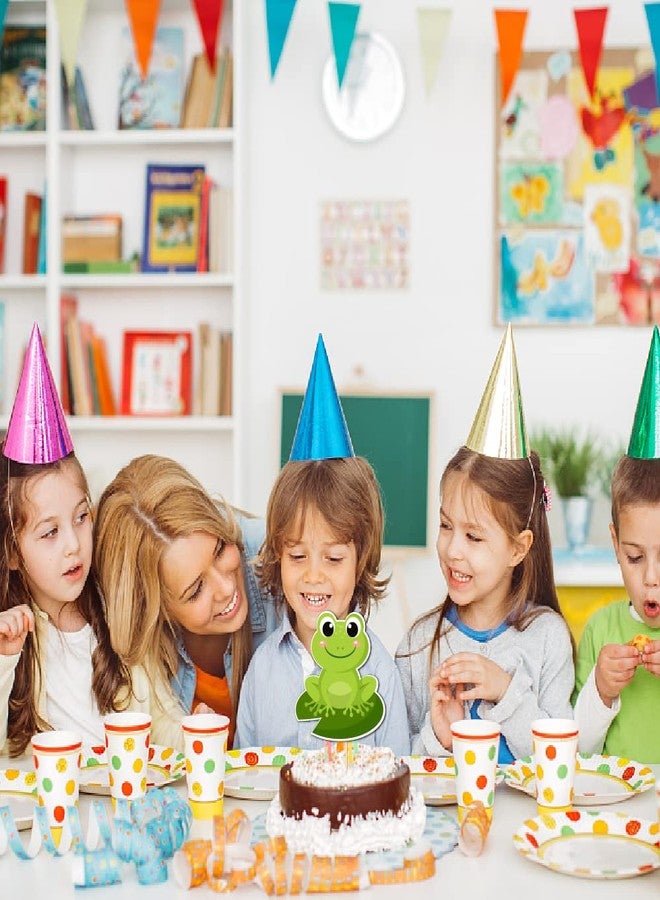 Yuezoloz Summer Frog Cupcake Toppers for Kids Birthday Party,12PCS Funny Frog Decorations with 6 Designs, Food Safe Cardstock Toppers for Pool Party Supplies - Image 5