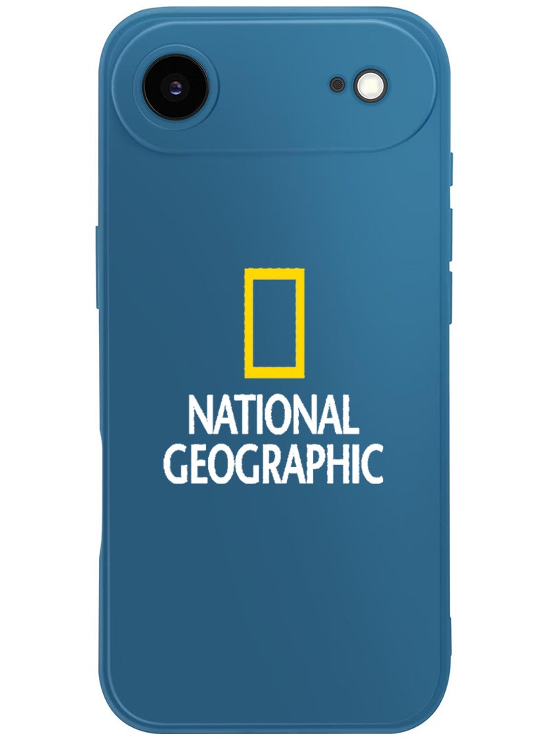 Theodor Protective Slim Fit Case Liquid Silicone Cover with Full Body Protection Anti-Scratch Shockproof Case For Apple iPhone 17 Air (Blue) National Geography - White - Image 1