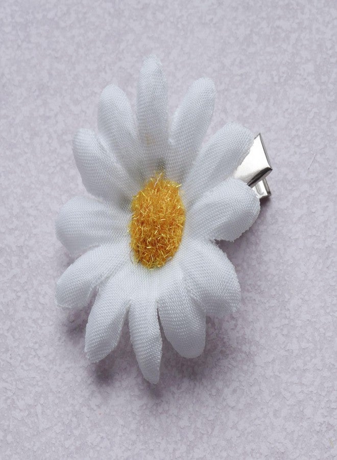 SOWAKA 6 Pcs Daisy Hair Clips Vintage Sun Flower with Alligator Clips Hair Barrette for Women Girls Wedding Summer Beach Bridesmaid Bridal Party Hair Accessories (White) - Image 3
