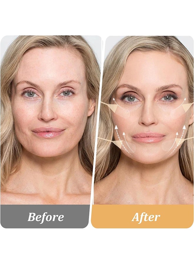 شريط شد الوجه، ملصق شد الوجه غير المرئي فائق الرقة، شريط للوجه للوجه الفوري، إخفاء تجاعيد الوجه والرقبة، شد الوجه على شكل حرف V، شد الجلد المترهل، 4 أشرطة، 40 شريطًا - Image 2