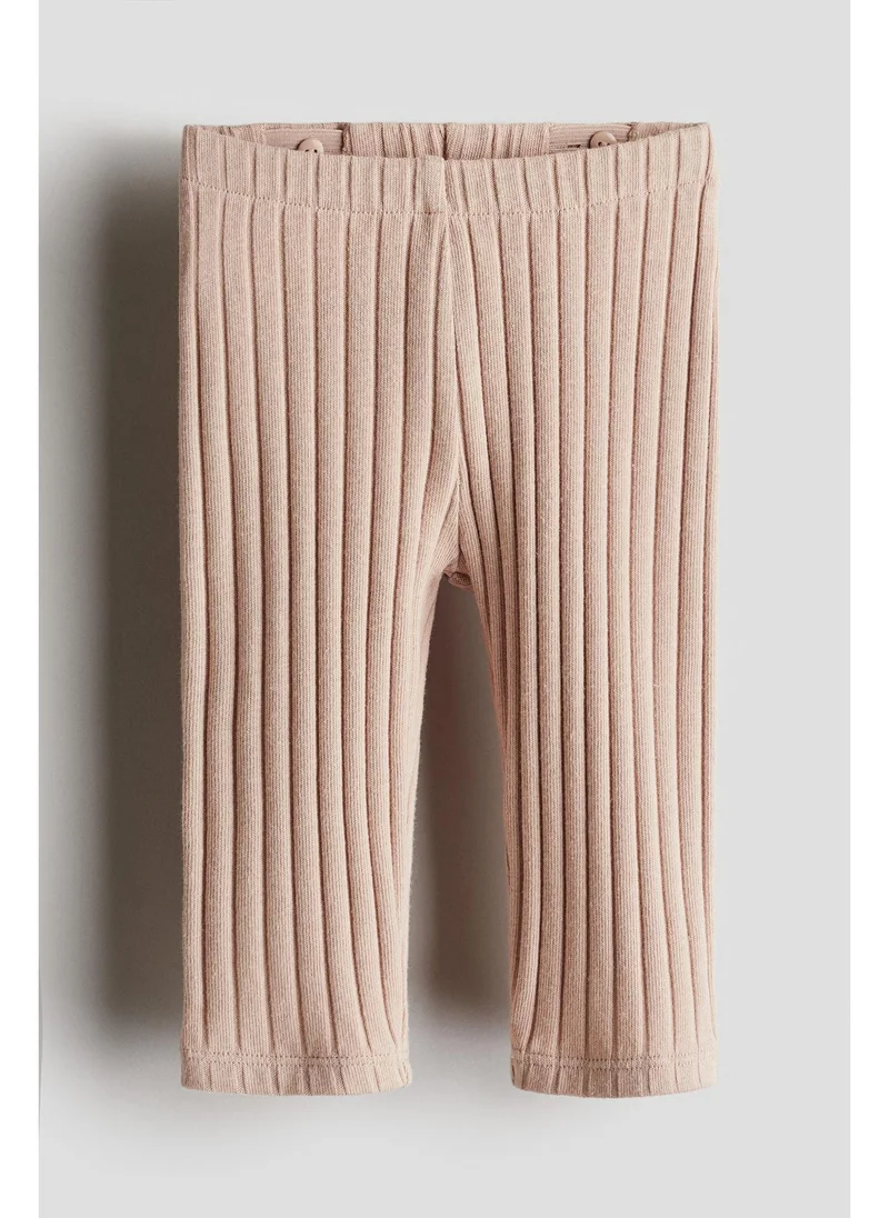 H&M Wide-ribbed cotton leggings