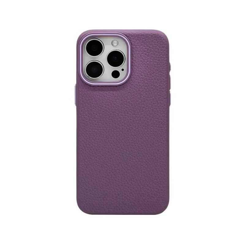 Silicone MagSafe Case for iPhone 12 Pro with Drop Protection and Strong Magnetic plus Shockproof plus Leather Texture plus Scratch Resistant in Purple - Image 1