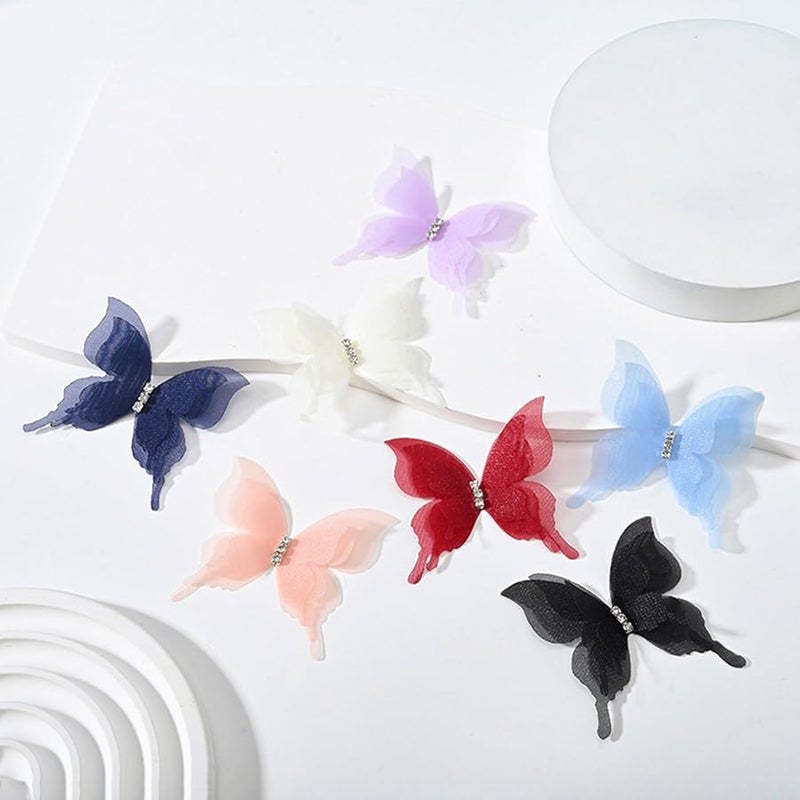 Blue Embroidery Butterfly Appliques Sew On Patches For Clothing Dress Craft Decoration - Image 5