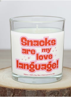 Serenova Snacks Are My Love Language Strawberry Sweet Galentine's Valentine's Natural Soy Wax Candle, 110gms  - Image 1