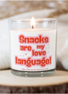 Serenova Snacks Are My Love Language Strawberry Sweet Galentine's Valentine's Natural Soy Wax Candle, 110gms  - Image 2