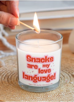 Serenova Snacks Are My Love Language Strawberry Sweet Galentine's Valentine's Natural Soy Wax Candle, 110gms  - Image 3