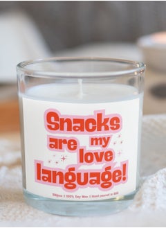 Serenova Snacks Are My Love Language Strawberry Sweet Galentine's Valentine's Natural Soy Wax Candle, 110gms  - Image 4