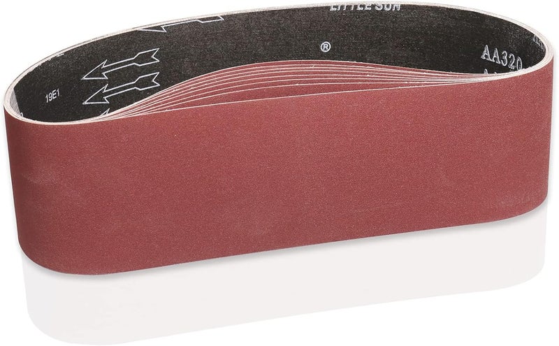 POTUINOM Sanding Belt 4 x 36 Inch,Belt Sander Belts 320 Grits,Best for Sanding Wood,Metal and Paint(8 Pack) - Image 1