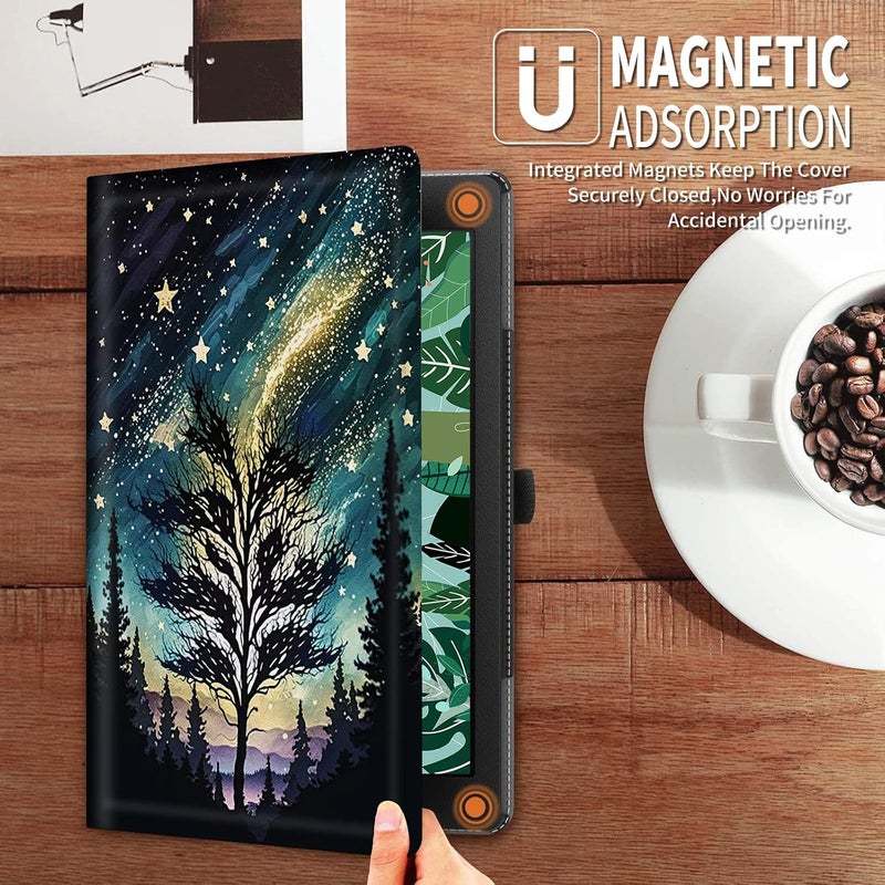 FUYOCWE for Fire HD 10 Case 2021,Fire HD 10 Plus Tablet Case (11th Generation, 2021 Release), Multi-Angle Slim Stand Smart Cover Cases for New Amazon Kindle Fire HD 10 10.1"-Stars Tree - Image 4