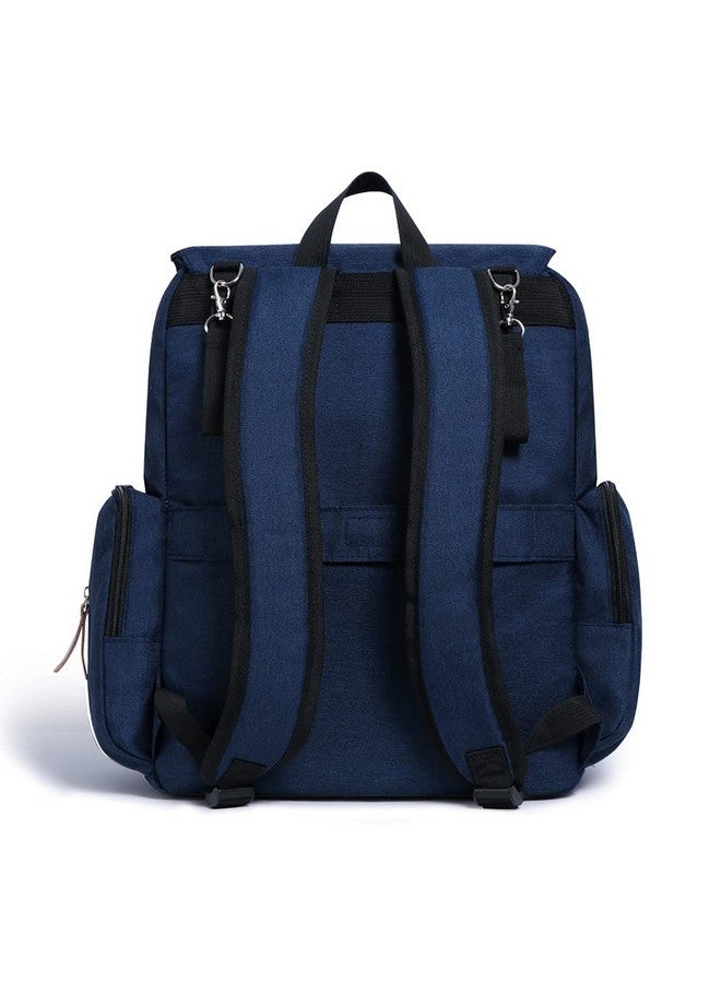 Land diaper bag multi-function waterproof travel backpack nappy bags insulated compartment pockets wipes pocket (navy blue) - Image 1