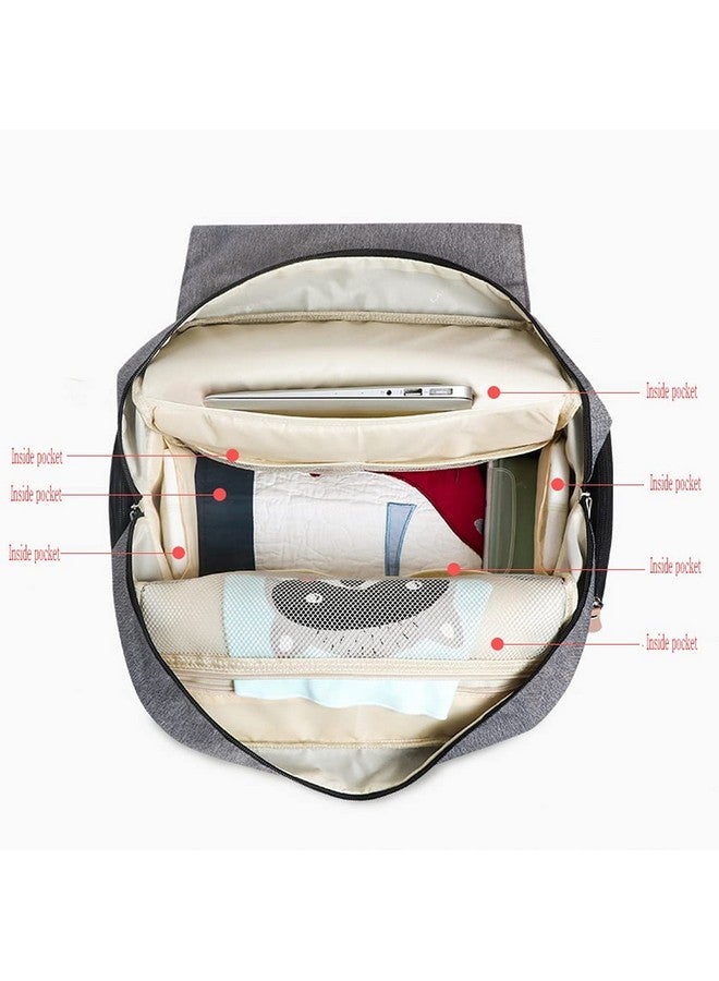 Land diaper bag multi-function waterproof travel backpack nappy bags insulated compartment pockets wipes pocket (navy blue) - Image 4