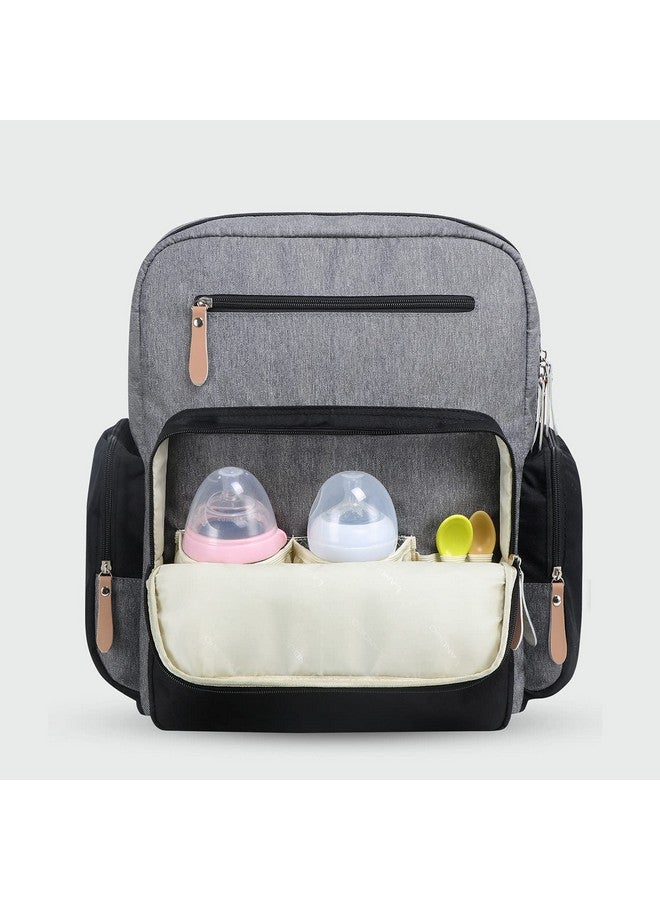 Land diaper bag multi-function waterproof travel backpack nappy bags insulated compartment pockets wipes pocket (navy blue) - Image 3
