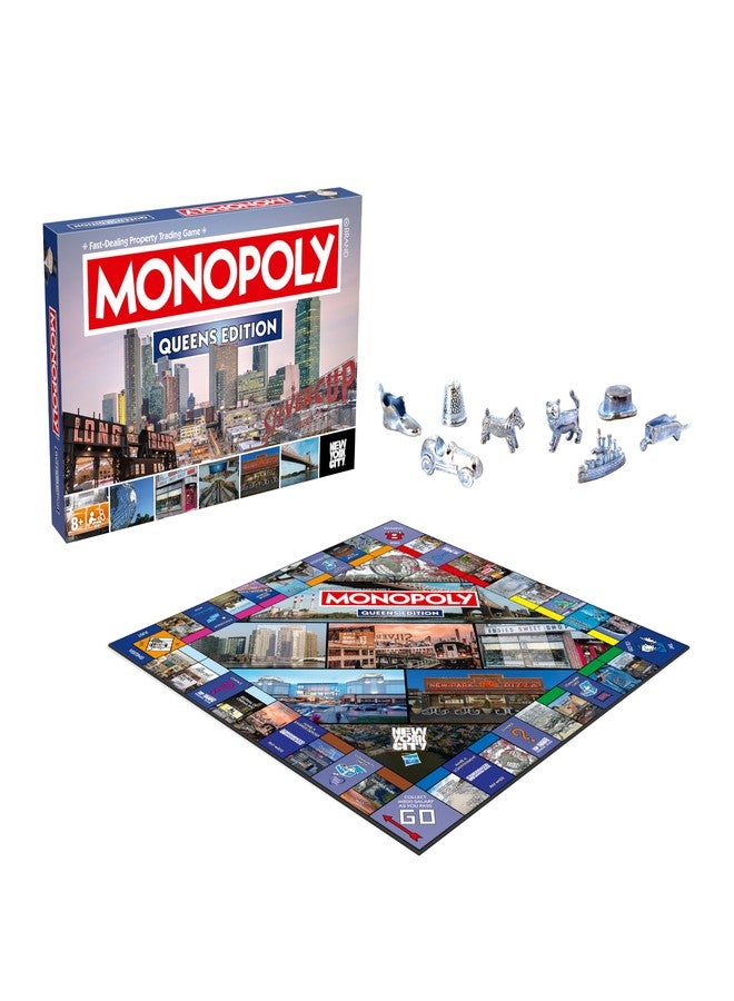 Top Trumps Monopoly Board Game Queens NY Edition : 2-6 Players Family Board Games for Kids and Adults, Board Games for Kids 8 and up, for Kids and Adults, Ideal for Game Night - Image 1