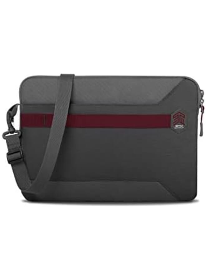 STM Blazer Sleeve For Up To 16 Inch 15 Inch Laptop Adjustable Shoulder Strap Zippered Design Water Resistant Brief Case For Macbook Pro 16 15 And Similar Sized Devices Black Gray - Image 2