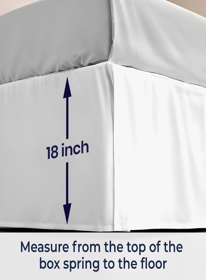 SGI Bedding 18 inch Drop Bed Skirt Queen Size - Platform Style with Secure Fit, Classic Tailored Look, Elegant Pleated Style Dust Ruffle, Split Corners, Wrinkle Resistant Microfiber - White - Image 4