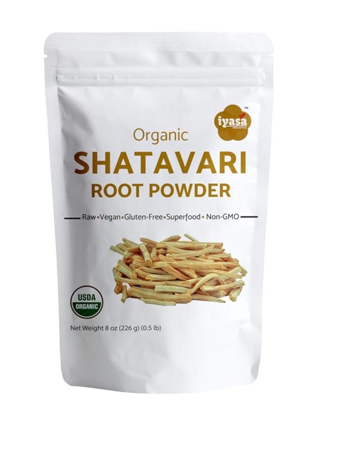 Iyasa Holistics Shatavari Root Powder General Rejuvenating Tonic Resealable Pouch 8 OZ. 227 Gm 