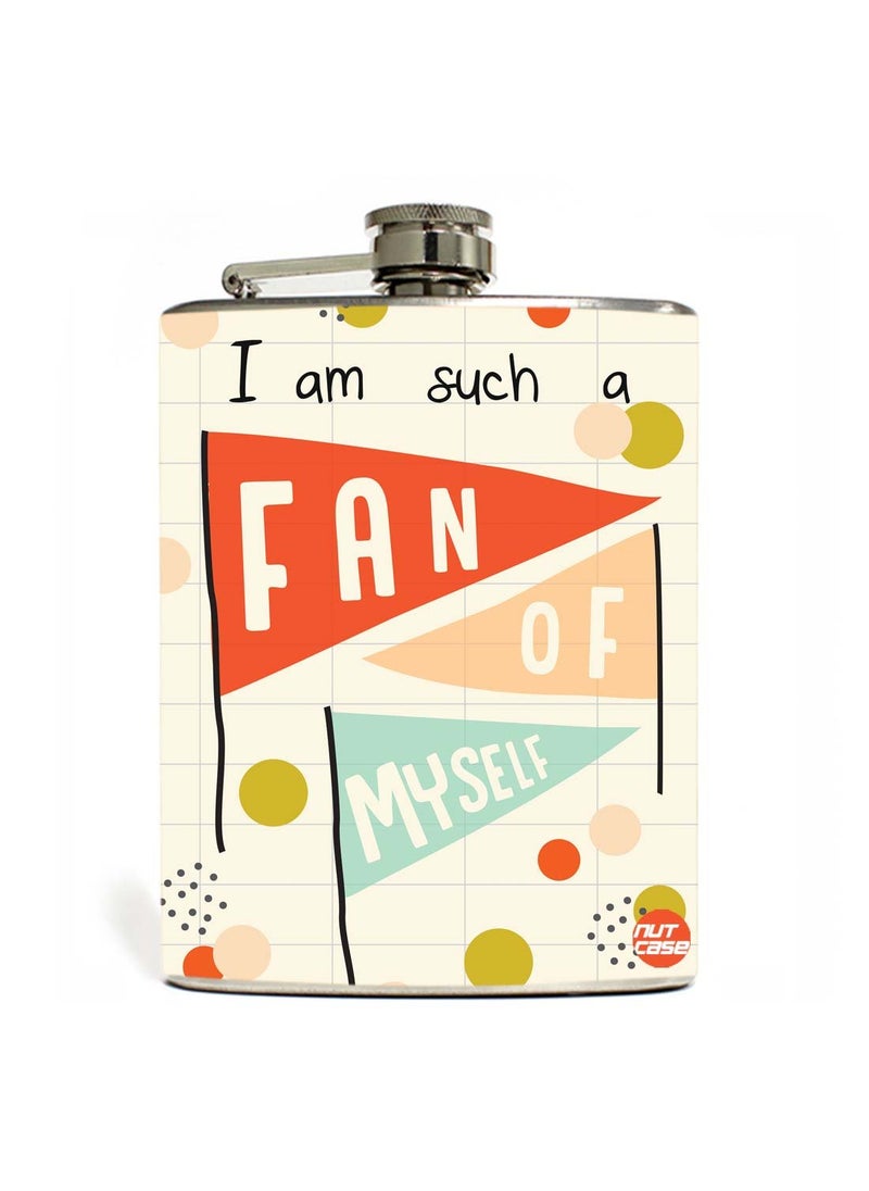 Nutcase Designer Hip Flask 9 Oz Nutcase with Free Funnel Along Fan of My Self  - Image 1