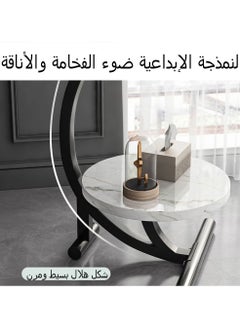 ADEBOLA ADEBOLA Coffee Table Double Layer Imitation Marble White 55x55x60 cm  - Image 2