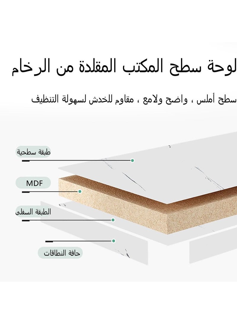 ADEBOLA - ADEBOLA Coffee Table Double Layer Imitation Marble White 55x55x60 cm - Image 1