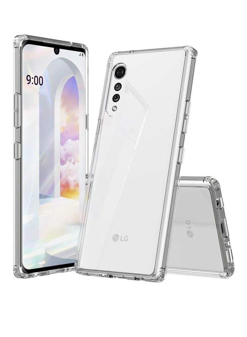 Olliwon TPU Bumper Shockproof Case Transparent PC Design Back Cover For LG Velvet 5G Clear - Image 1