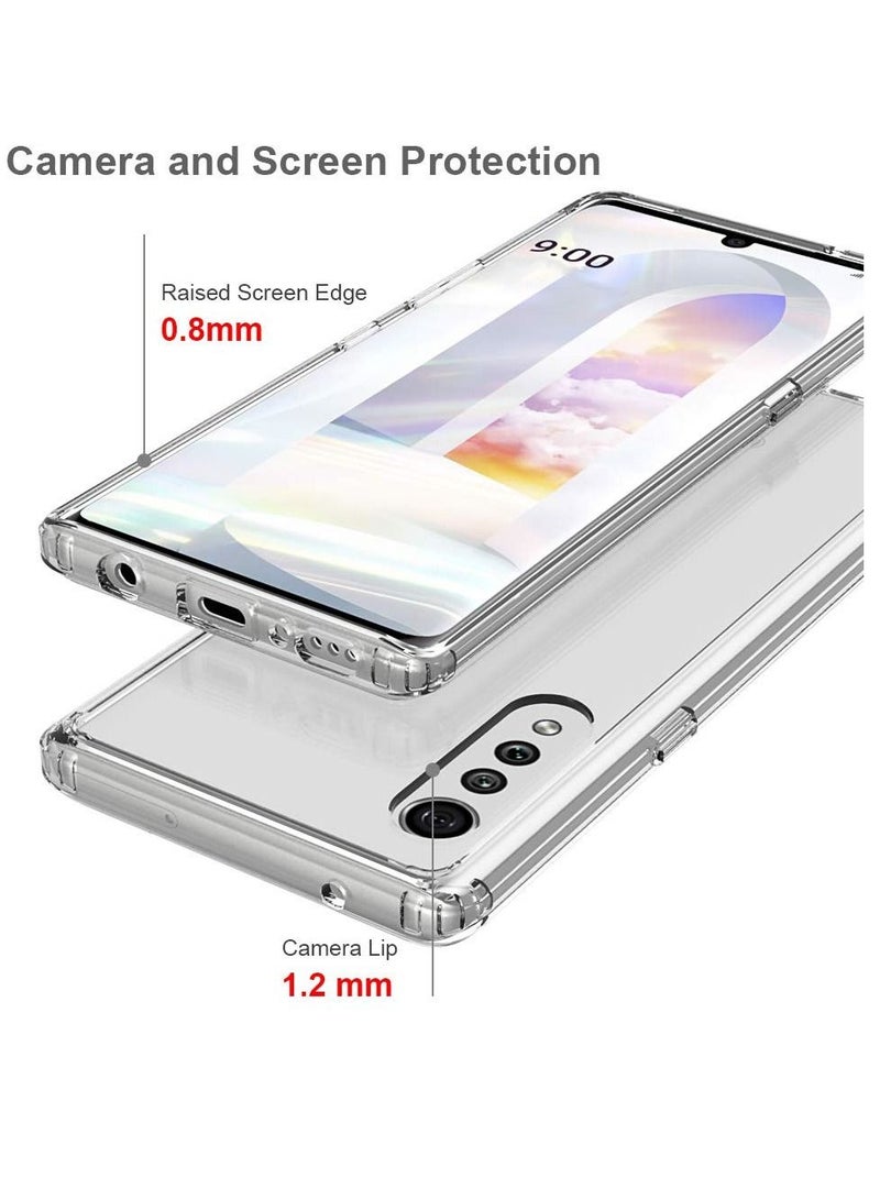 Olliwon TPU Bumper Shockproof Case Transparent PC Design Back Cover For LG Velvet 5G Clear - Image 3