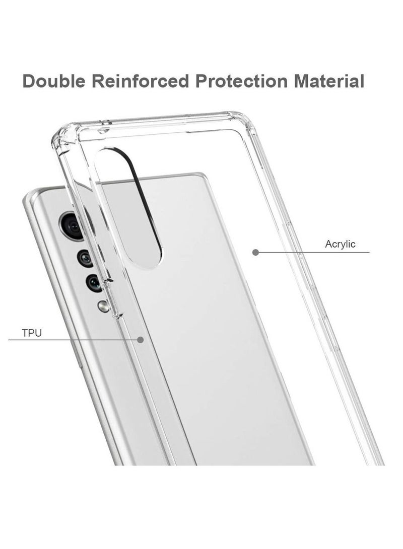 Olliwon TPU Bumper Shockproof Case Transparent PC Design Back Cover For LG Velvet 5G Clear - Image 4
