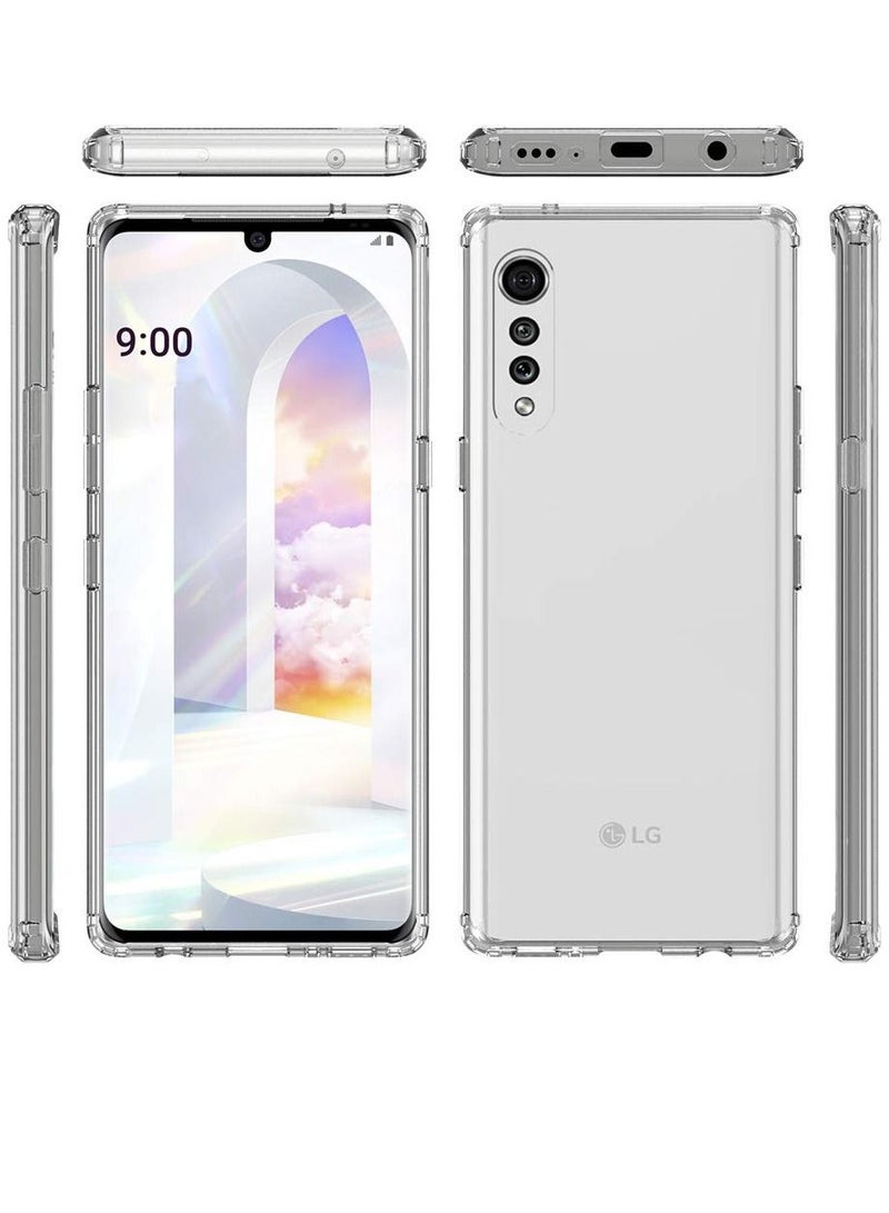 Olliwon TPU Bumper Shockproof Case Transparent PC Design Back Cover For LG Velvet 5G Clear - Image 2