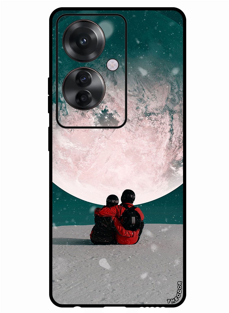 Theodor Protective Case Anti Scratch Shock Proof Bumper Cover For Oppo F25 Pro couple_hugs_moon - Image 1